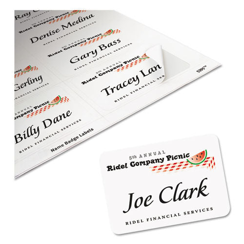 Image of Avery® Flexible Adhesive Name Badge Labels, 3.38 X 2.33, White, 400/box