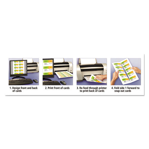 Image of Avery® Clean Edge Business Cards, Laser, 2 X 3.5, Ivory, 200 Cards, 10 Cards/sheet, 20 Sheets/pack