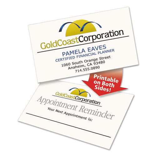 Image of Avery® Clean Edge Business Cards, Laser, 2 X 3.5, Ivory, 200 Cards, 10 Cards/sheet, 20 Sheets/pack