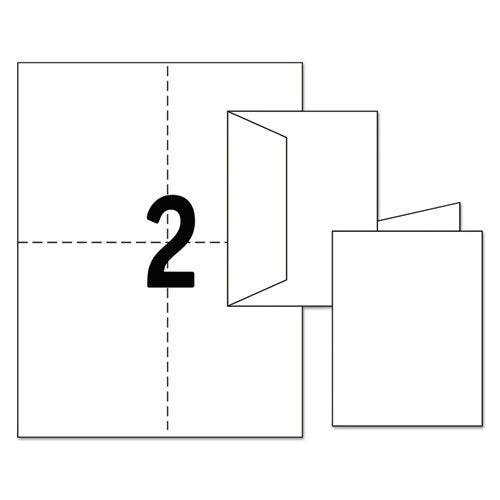 Image of Avery® Note Cards with Matching Envelopes, Laser, 80 lb, 4.25 x 5.5, Uncoated White, 60 Cards, 2 Cards/Sheet, 30 Sheets/Pack