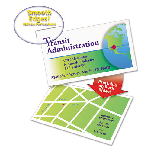 Image of Avery® True Print Clean Edge Business Cards, Inkjet, 2 X 3.5, White, 1,000 Cards, 10 Cards/sheet, 100 Sheets/box