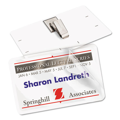 Image of Avery® Self-Laminating Laser/Inkjet Printer Badges, 2.25 x 3.5, White, 30/Box