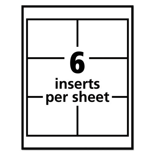 Image of Avery® Pin-Style Badge Holder With Laser/inkjet Insert, Top Load, 4 X 3, White, 100/box