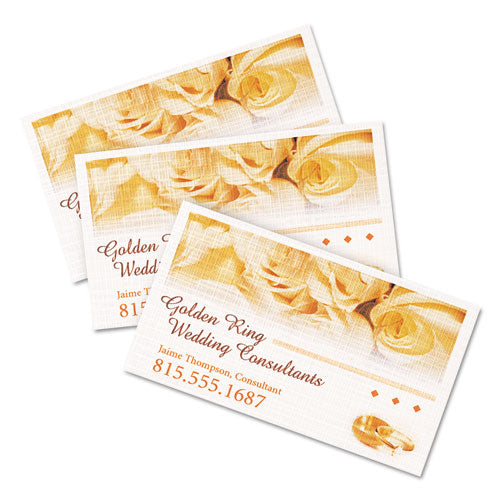 Image of Avery® Linen Texture True Print Business Cards, Inkjet, 2 X 3.5, White, 200 Cards, 10 Cards/sheet, 20 Sheets/pack