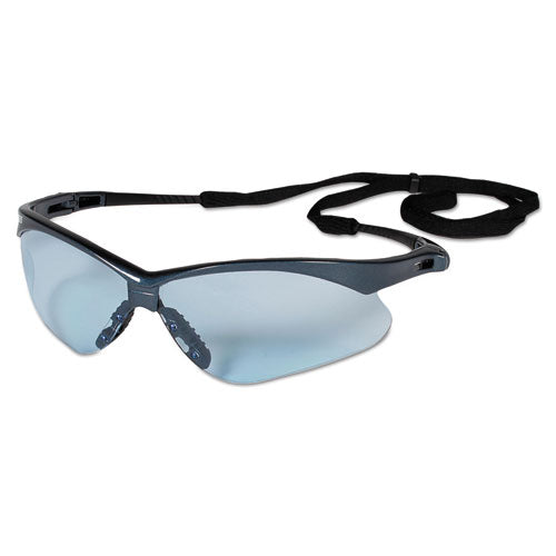 Image of KleenGuard V30 Nemesis Safety Glasses, Blue Frame, Light Blue Uncoated Lens, 12/Box