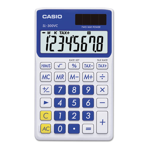 Image of Casio® Sl-300svcbe Handheld Calculator, 8-Digit Lcd, Blue