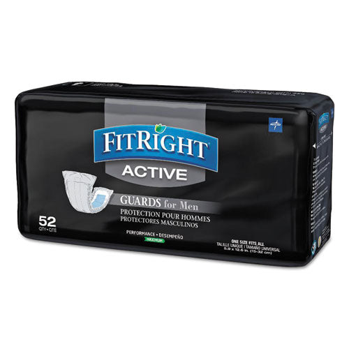 Image of Medline Fitright Active Male Guards, 6" X 11", White, 52/pack, 4 Pack/carton