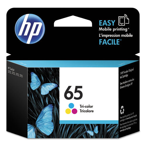 Image of HP HP 65, (n9k01an) Tri-Color Original Ink Cartridge