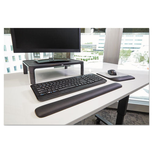 Image of 3M Mouse Pad with Precise Mousing Surface and Gel Wrist Rest, 8.5 x 9, Gray/Black
