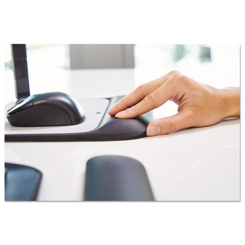 Image of 3M Mouse Pad with Precise Mousing Surface and Gel Wrist Rest, 8.5 x 9, Gray/Black