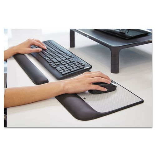 Image of 3M Mouse Pad with Precise Mousing Surface and Gel Wrist Rest, 8.5 x 9, Gray/Black