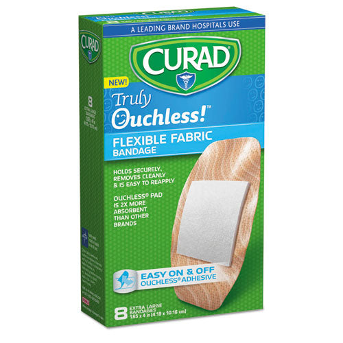 Image of Curad® Ouchless Flex Fabric Bandages, 1.65 X 4, 8/box