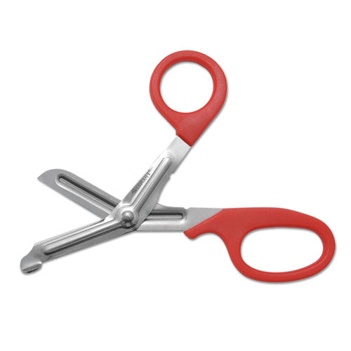 Image of Westcott® Stainless Steel Office Snips, 7" Long, 1.75" Cut Length, Crane-Style Red Handle