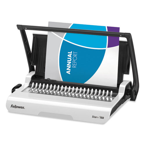Image of Fellowes® Star+ 150 Manual Comb Binding Machine, 150 Sheets, 17.69 X 9.81 X 3.13, White