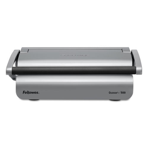 Image of Fellowes® Quasar 500 Manual Comb Binding System, 500 Sheets, 18.13 X 15.38 X 5.13, Metallic Gray