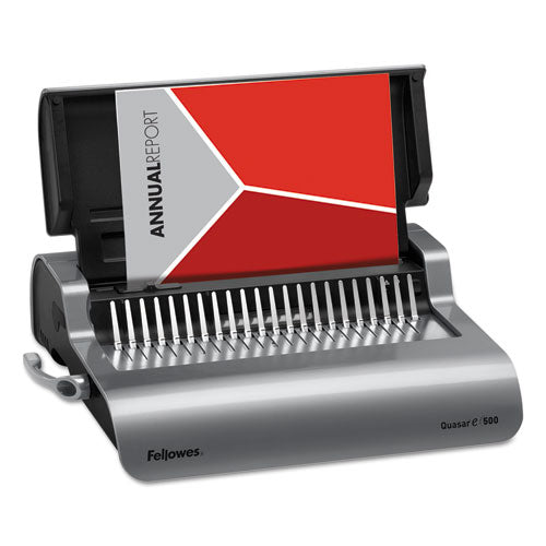 Image of Fellowes® Quasar 500 Electric Comb Binding System, 500 Sheets, 16.88 X 15.38 X 5.13, Metallic Gray