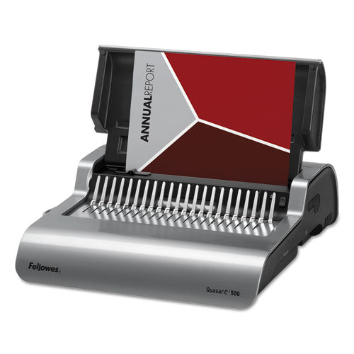 Image of Fellowes® Quasar 500 Electric Comb Binding System, 500 Sheets, 16.88 X 15.38 X 5.13, Metallic Gray