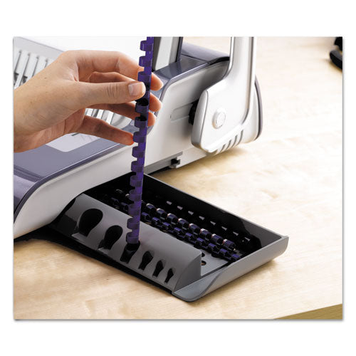 Image of Fellowes® Quasar 500 Manual Comb Binding System, 500 Sheets, 18.13 X 15.38 X 5.13, Metallic Gray
