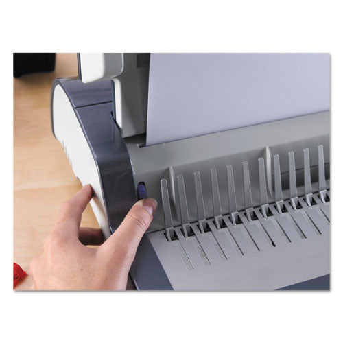 Image of Fellowes® Quasar 500 Electric Comb Binding System, 500 Sheets, 16.88 X 15.38 X 5.13, Metallic Gray