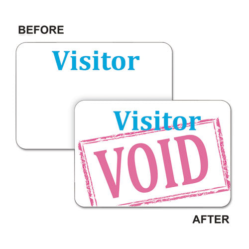Image of C-Line® Time's Up! Self-Expiring Visitor Badges, One-Day Badge, 3 X 2, White, 100/box