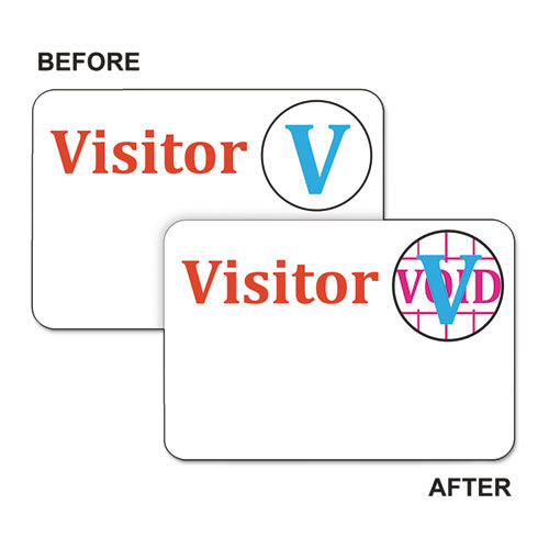 Image of C-Line® Time's Up! Self-Expiring Visitor Badges, One-Day Badge, 3 X 2, White, 100/box