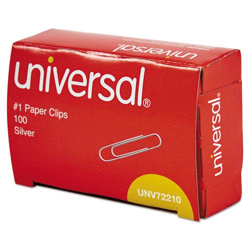 Image of Universal® Paper Clips, #1, Smooth, Silver, 100/Box