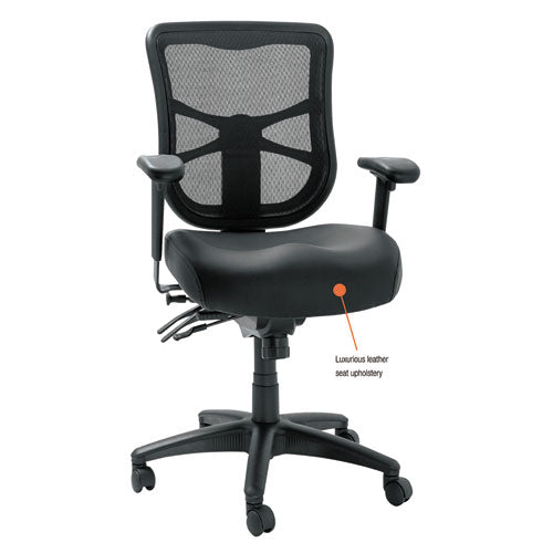 Image of Alera® Alera Elusion Series Mesh Mid-Back Multifunction Chair, Supports Up To 275 Lb, 17.7" To 21.4" Seat Height, Black