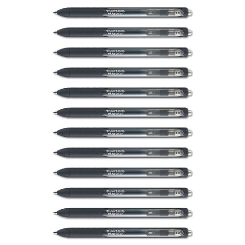 Image of Paper Mate® Inkjoy Gel Pen, Retractable, Medium 0.7 Mm, Black Ink, Black Barrel, Dozen