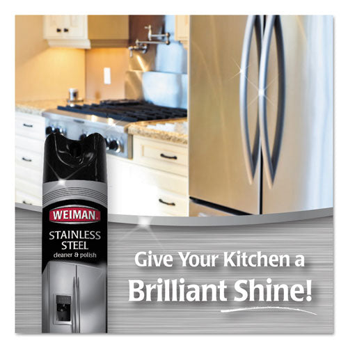 Image of WEIMAN® Stainless Steel Cleaner And Polish, 17 Oz Aerosol, 6/carton