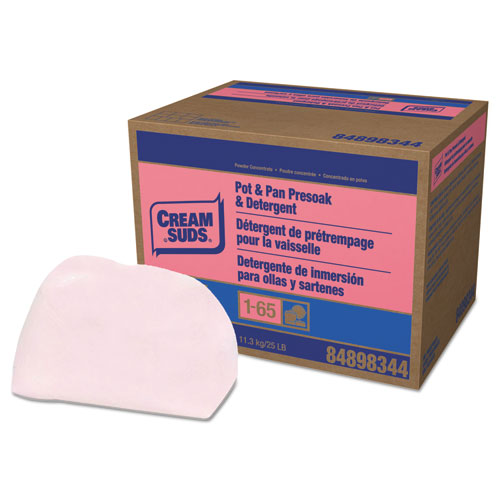 Image of Cream Suds® Manual Pot and Pan Presoak and Detergent without Phosphate, Baby Powder Scent, Powder, 25 lb Box