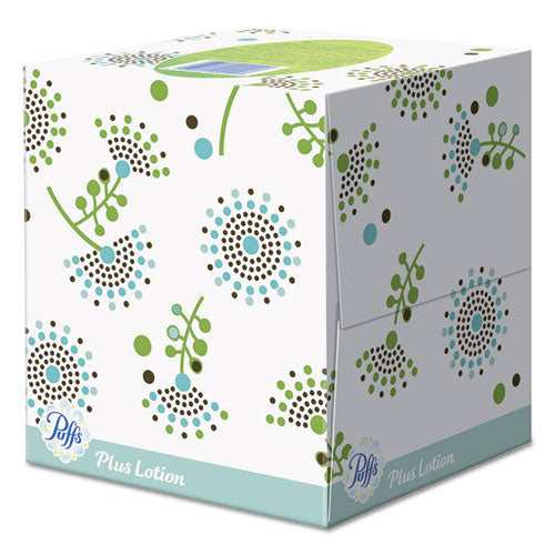 Image of Puffs® Plus Lotion Facial Tissue, 2-Ply, White, 56 Sheets/Box, 24 Boxes/Carton