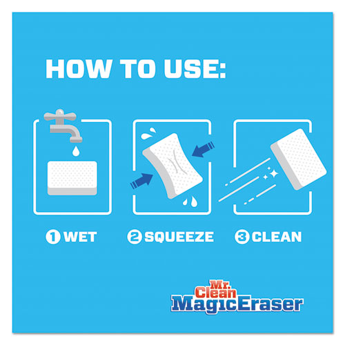 Image of Mr. Clean® Magic Eraser Extra Durable, 4.6 X 2.4, 0.7" Thick, White, 4/box, 8 Boxes/carton