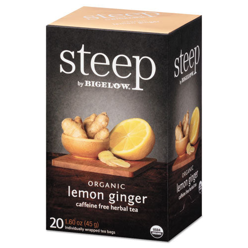 Image of Bigelow® Steep Tea, Lemon Ginger, 1.6 Oz Tea Bag, 20/box