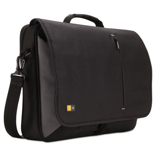 Image of Case Logic® Laptop Messenger, Fits Devices Up to 17", Dobby Nylon, 3.37 x 17.75 x 13.75, Black