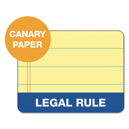 Image of TOPS Docket Ruled Perforated Pads, Wide/legal Rule, 50 Canary-Yellow 8.5 X 11.75 Sheets, 6/pack