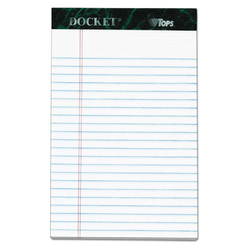 Image of TOPS Docket Ruled Perforated Pads, Narrow Rule, 50 White 5 X 8 Sheets, 6/pack