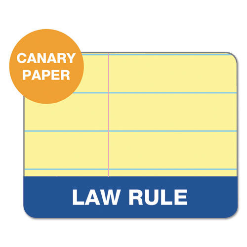Image of TOPS Double Docket Ruled Pads, Pitman Rule Variation (offset Dividing Line - 3" Left), 100 Canary 8.5 X 11.75 Sheets, 6/pack