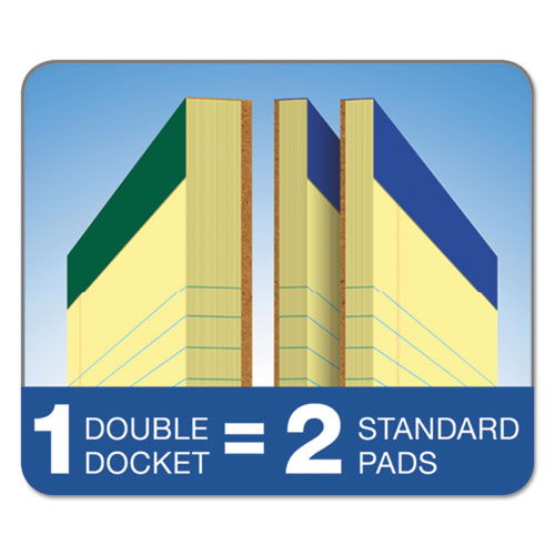 Image of TOPS Double Docket Ruled Pads, Pitman Rule Variation (offset Dividing Line - 3" Left), 100 Canary 8.5 X 11.75 Sheets, 6/pack