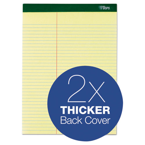 Image of TOPS Double Docket Ruled Pads, Pitman Rule Variation (offset Dividing Line - 3" Left), 100 Canary 8.5 X 11.75 Sheets, 6/pack