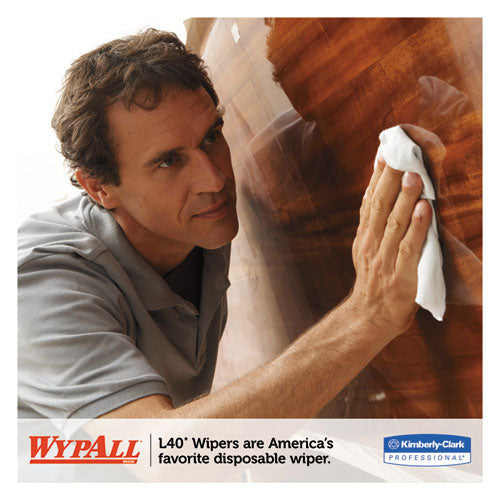 Image of WypAll® L40 Towels, Center-Pull, 10 x 13.2, White, 200/Roll, 2/Carton