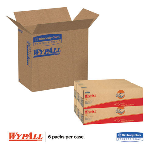 Image of WypAll® L30 Towels, POP-UP Box, 9.8 x 16.4, White, 120/Box, 6 Boxes/Carton