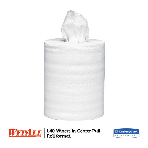 Image of WypAll® L40 Towels, Center-Pull, 10 x 13.2, White, 200/Roll, 2/Carton