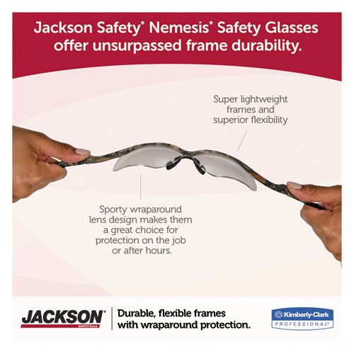 Image of KleenGuard Nemesis Safety Glasses, Black Frame, Blue Mirror Lens