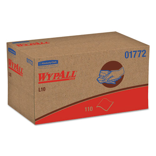 Image of WypAll® L10 SANI-PREP Dairy Towels, POP-UP Box, 1-Ply, 10.25 x 10.5, White, 110/Pack, 18 Packs/Carton