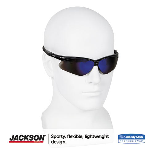 Image of KleenGuard Nemesis Safety Glasses, Black Frame, Blue Mirror Lens