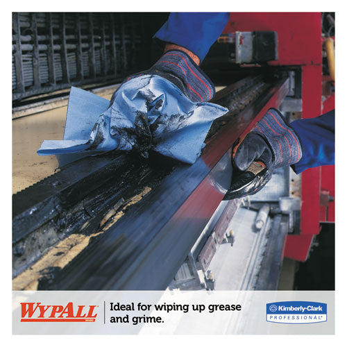 Image of WypAll® L40 Wiper, 1/4 Fold, Blue, 12.5 x 12, 56/Box, 12 Boxes/Carton