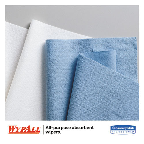 Image of WypAll® L40 Wiper, 1/4 Fold, Blue, 12.5 x 12, 56/Box, 12 Boxes/Carton