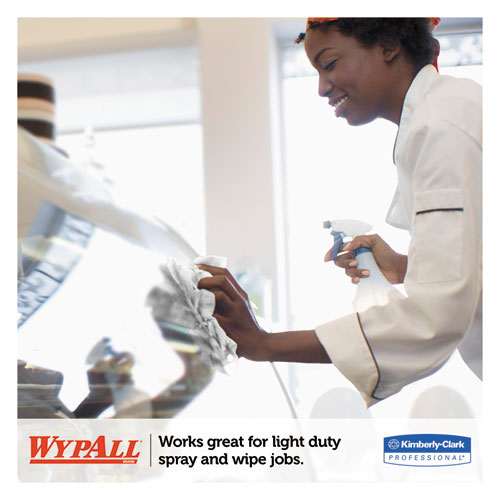 Image of WypAll® L10 Towels POP-UP Box, 1-Ply, 12 x 10.25, White, 125/Box, 18 Boxes/Carton
