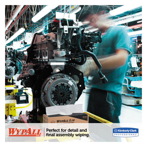 Image of WypAll® L10 Towels POP-UP Box, 1-Ply, 12 x 10.25, White, 125/Box, 18 Boxes/Carton