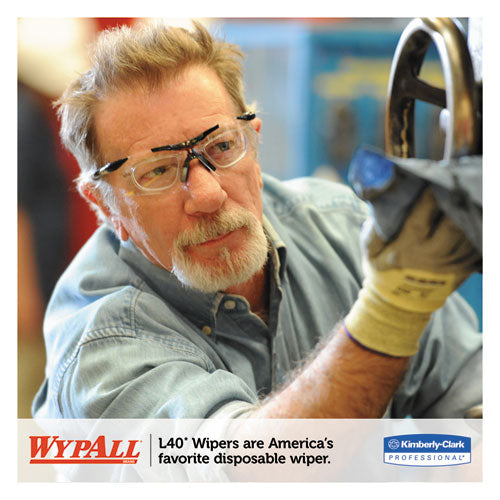 Image of WypAll® L40 Wiper, 1/4 Fold, Blue, 12.5 x 12, 56/Box, 12 Boxes/Carton